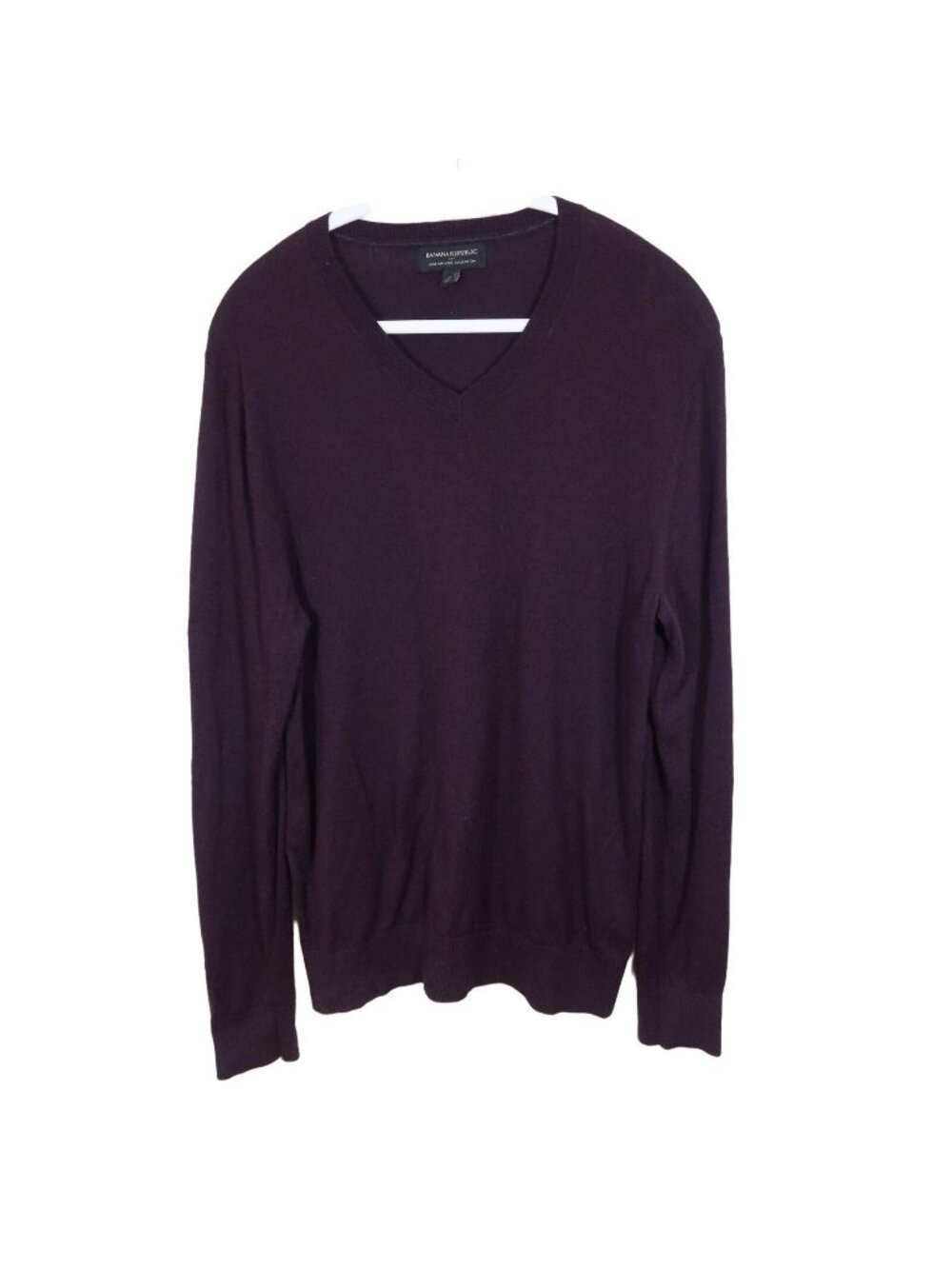BANANA REPUBLIC V Neck Pullover Sweater Size M Preppy Classic Brown